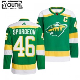 Barn Ishockey Minnesota Wild tröja Jared Spurgeon 46 Adidas 2022-23 Grön Reverse Retro 2.0 Authentic